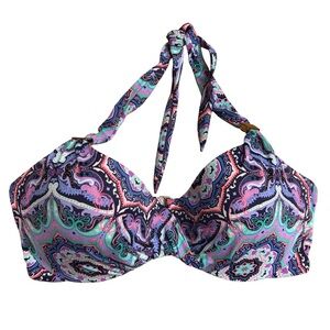 Victorias Secret 36C Unforgettable Demi Bikini Top Boho Padded Purple Pink